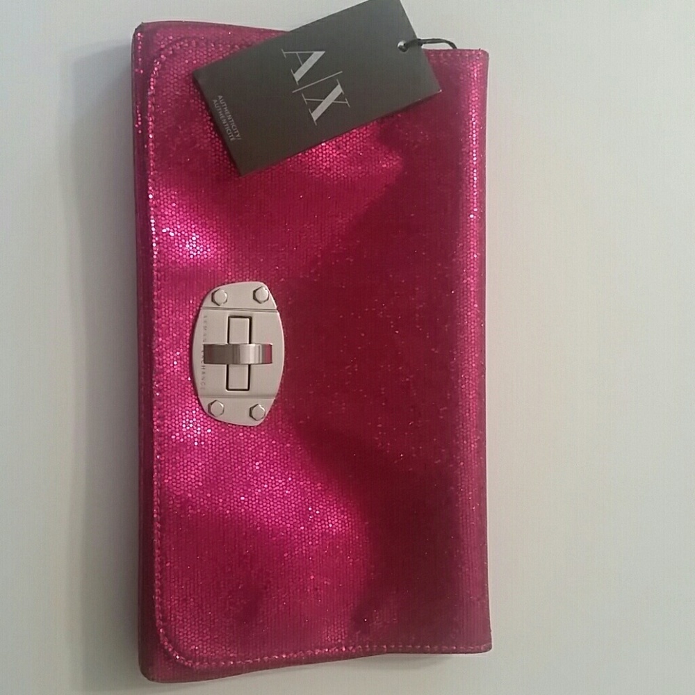 Armani Exchange Pink Sparkle Clutch